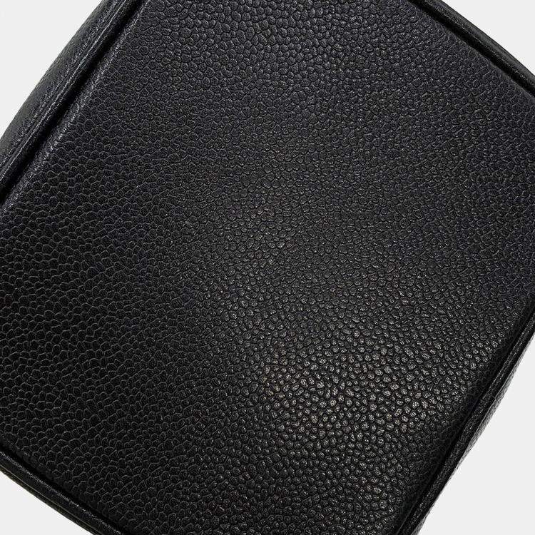 Pre Owned Chanel Cc Logo Vanity Bag Black Caviar Leather