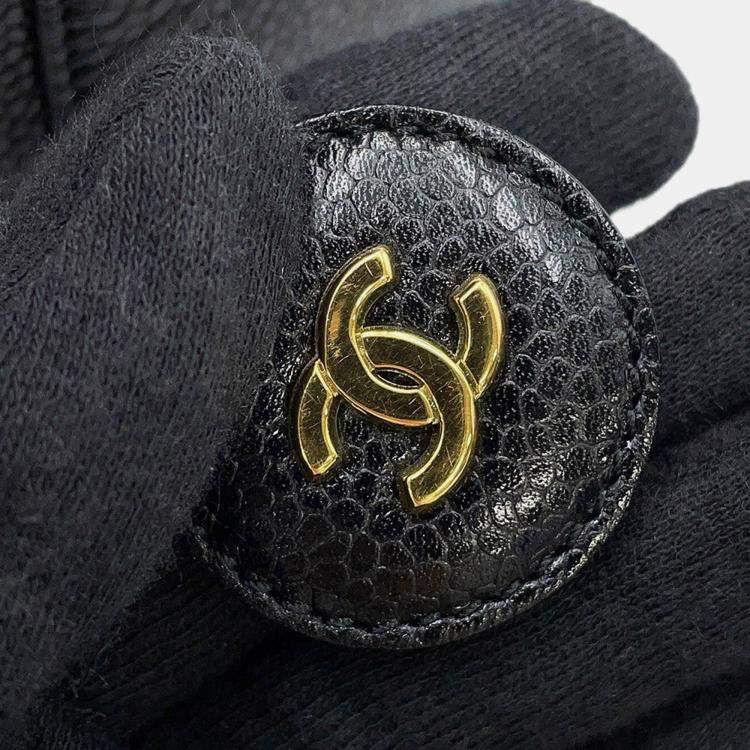 Pre Owned Chanel Cc Logo Vanity Bag Black Caviar Leather