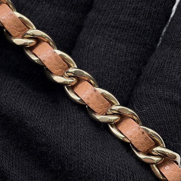 Pre Owned Chanel Classic Chain Wallet Brown Caviar Leather