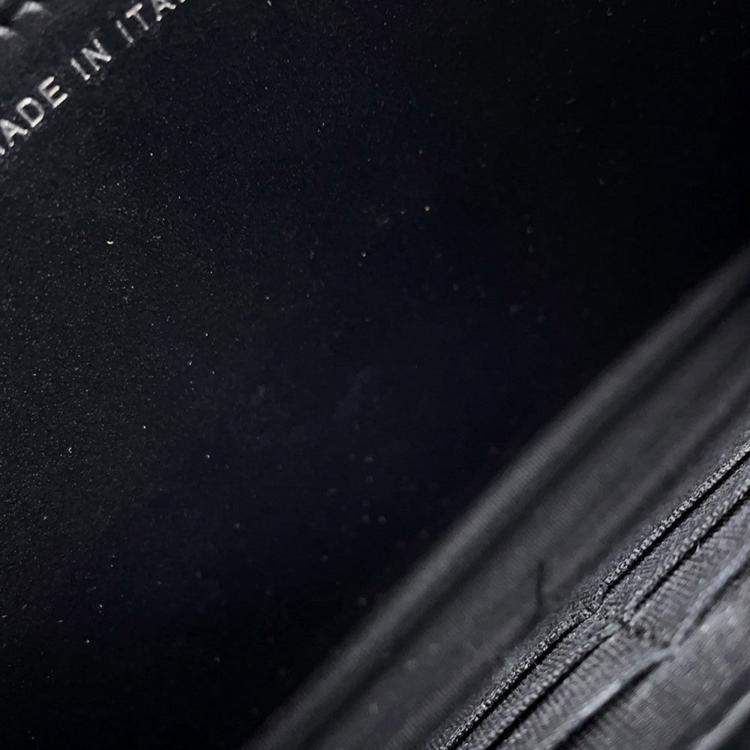 Pre Owned Chanel Matelasse Chain Wallet Black Caviar Leather