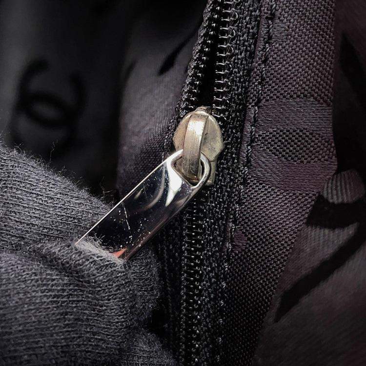 Pre Owned Chanel Cambon Line Large Tote Pink/Black Leather Size Large