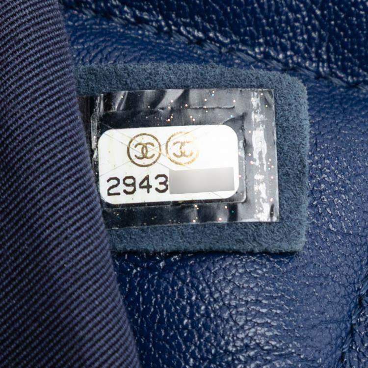 Pre Owned Chanel Blue Medium Lambskin 19 Flap