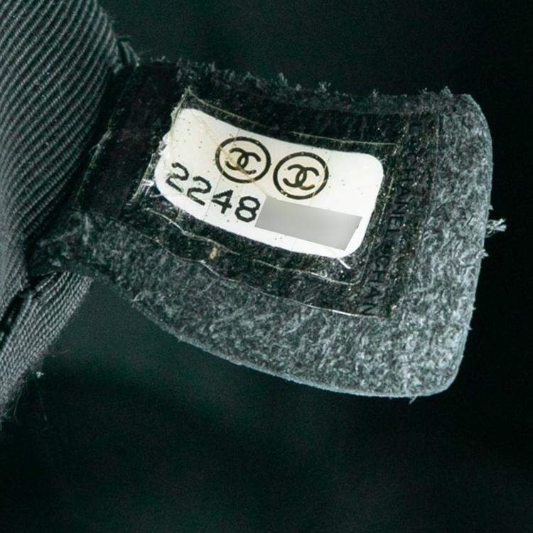 Pre Owned Chanel Black Blue Printed Canvas and Caviar Airlines Round Trip Travel Bag