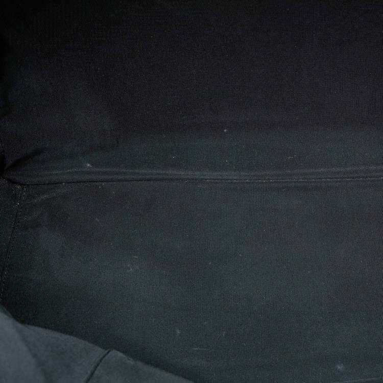 Pre Owned Chanel Black Blue Printed Canvas and Caviar Airlines Round Trip Travel Bag