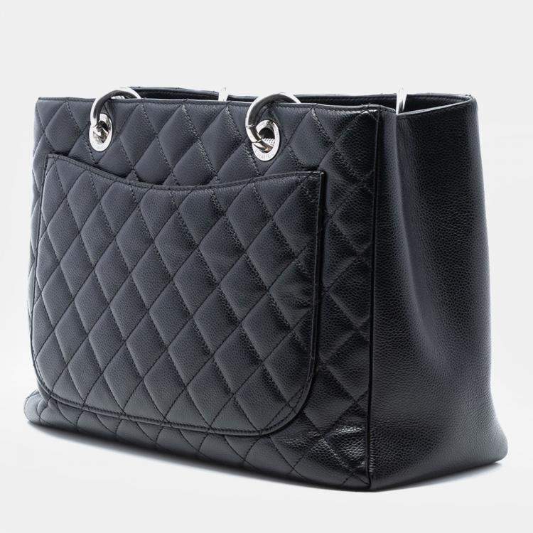 Pre Owned Chanel Black Caviar Grand Shopping Tote