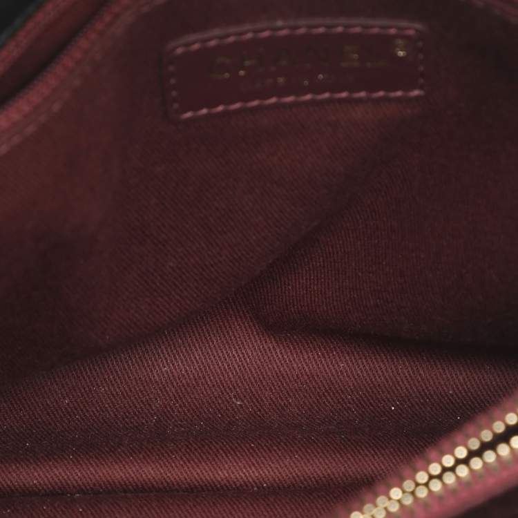 Pre Owned Chanel Coco Envelope Black Chevron Leather Flap Bag