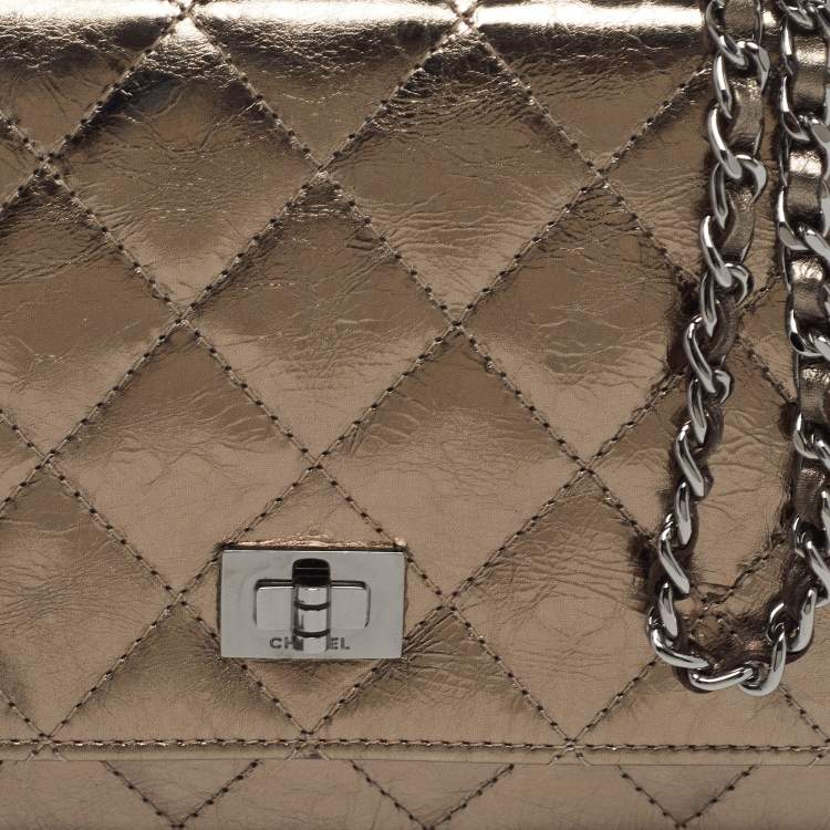 Pre Owned Chanel Reissue WOC Metallic Quilted Leather Bag