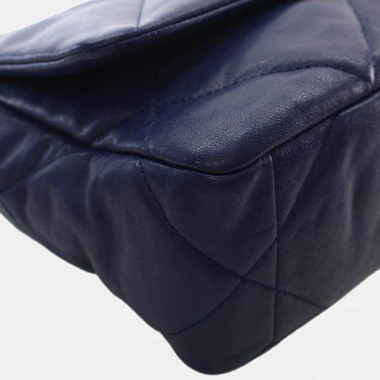 Pre Owned Chanel Blue Medium Lambskin 19 Flap