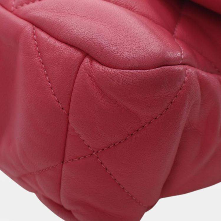 Pre Owned Chanel Pink Medium Lambskin 19 Flap