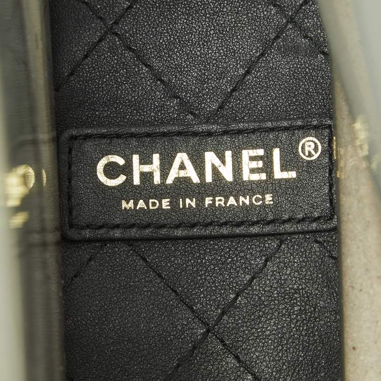 Pre Owned Chanel Sand By The Sea Black/Transparent Leather and PVC Flap Bag