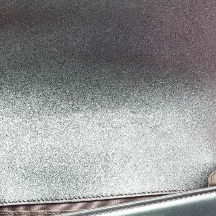 Pre Owned Chanel Boy Small Purple Iridescent Quilted Patent Leather and PVC Flap Bag