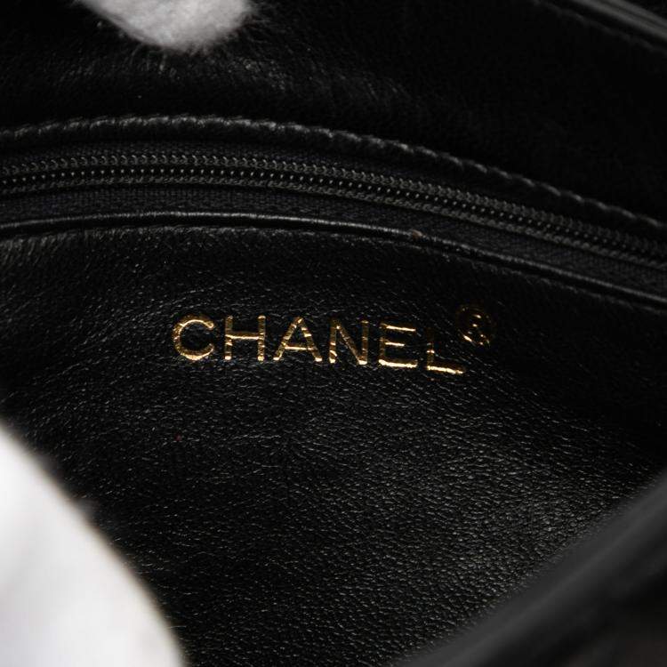 Pre Owned Chanel Black Quilted Lambskin Tassel Flap Crossbody