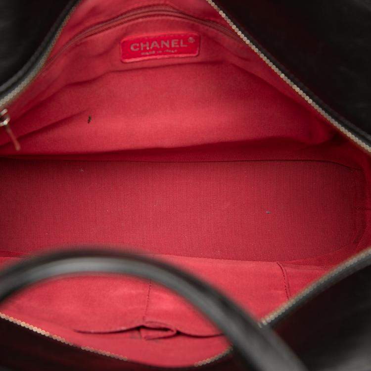 Pre Owned Chanel Black Large Aged Calfskin Gabrielle Shopping Tote