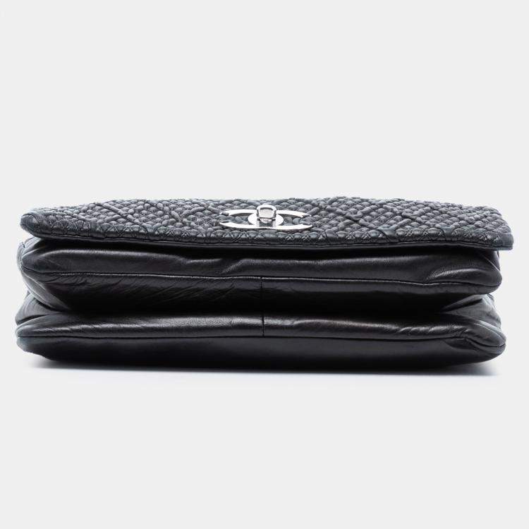 Pre Owned Chanel Black CC Quilted Astrakhan Single Flap