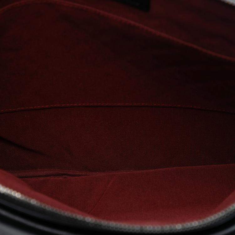 Pre Owned Chanel Black Large Quilted Grained Calfskin Archi Chic Cosmetic Case