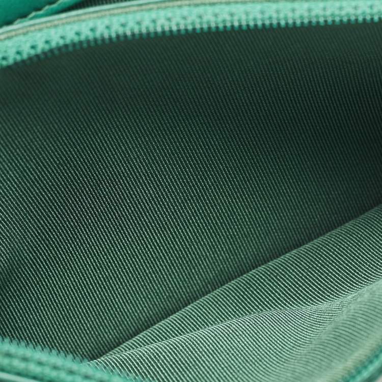 Pre Owned Chanel Classic CC Green Quilted Leather Wallet On Chain