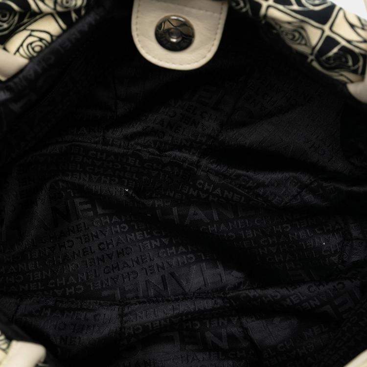 Pre Owned Chanel Brown Camellia Canvas Coco Ball Tote