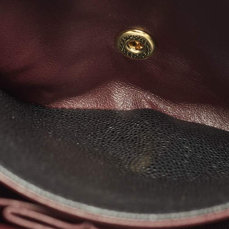 Pre Owned Chanel Classic Double Flap Jumbo Black Quilted Caviar Leather Bag