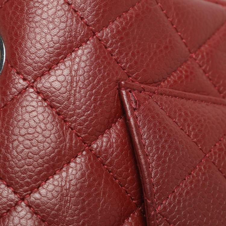 Pre Owned Chanel Classic Mini Red Quilted Leather Rectangle Single Flap Bag