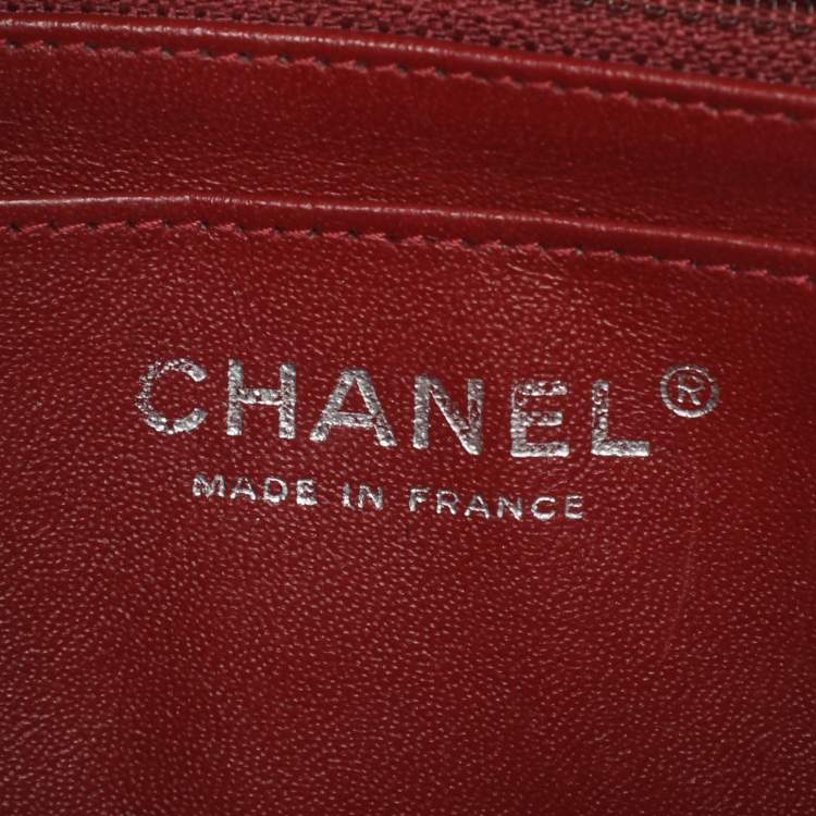 Pre Owned Chanel Classic Mini Red Quilted Leather Rectangle Single Flap Bag