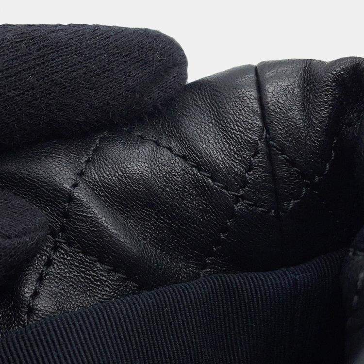 Pre Owned Chanel Pearlchain Mini Shoulder Bag Black Lambskin Faux Pearl