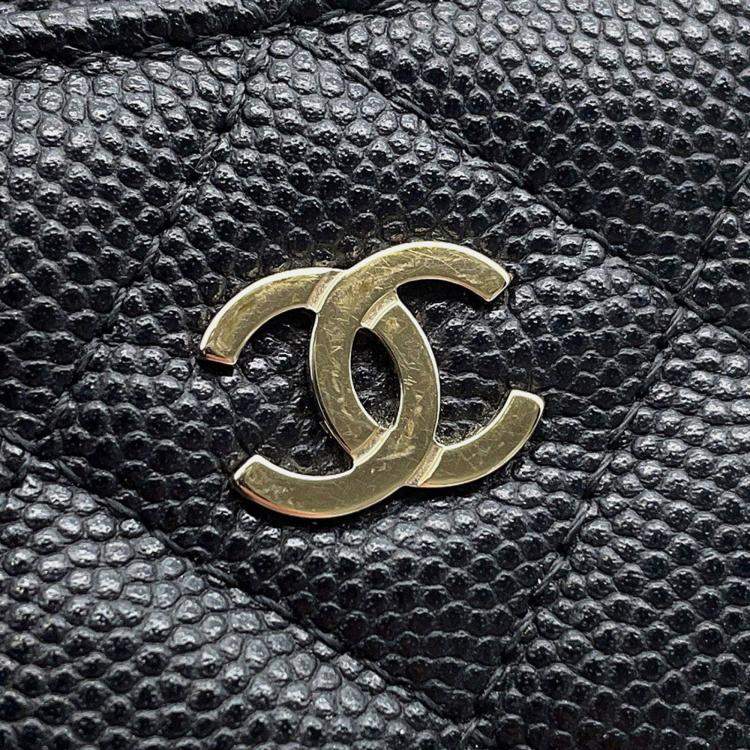 Pre Owned Chanel Matelasse Coin Purse Black Caviar Leather