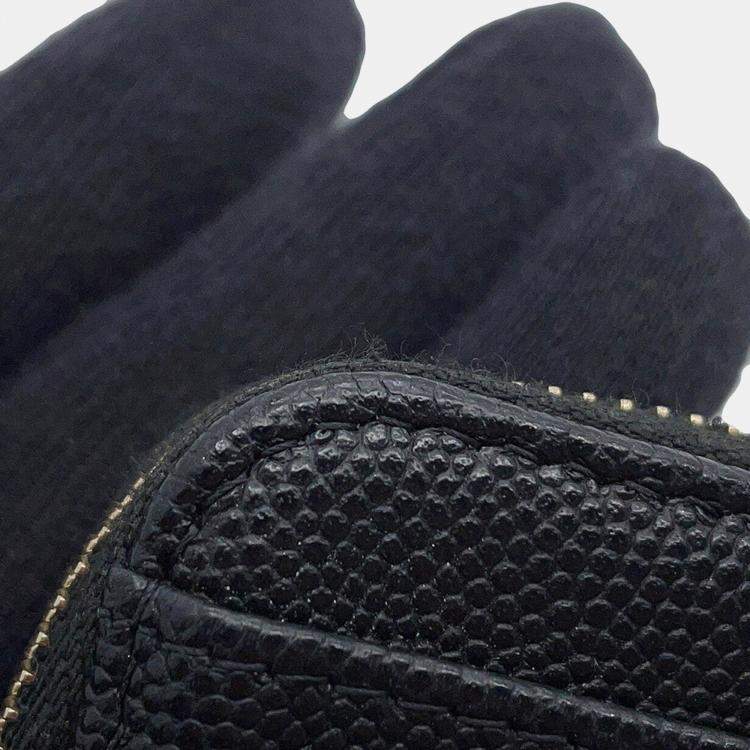 Pre Owned Chanel Matelasse Coin Purse Black Caviar Leather