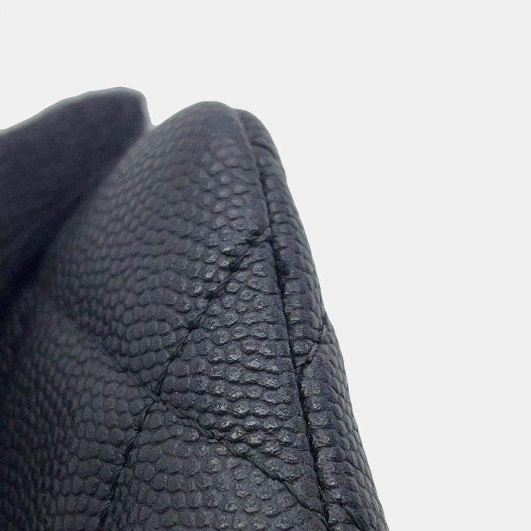 Pre Owned Chanel Matelasse Coin Purse Black Caviar Leather