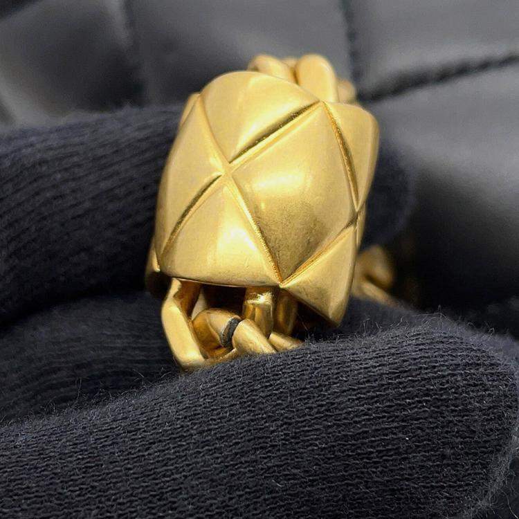 Pre Owned Chanel Matelasse Small Flap Bag Black Lambskin