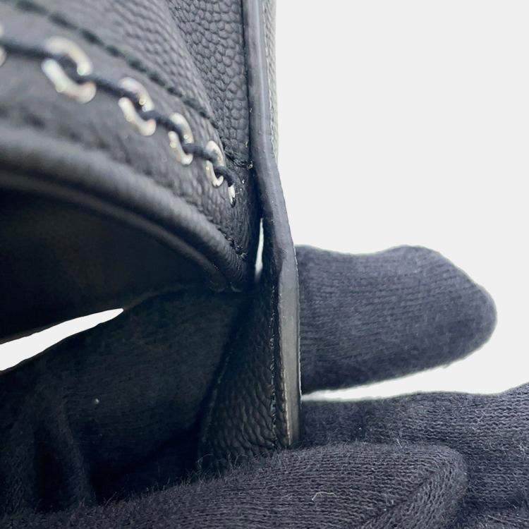 Pre Owned Chanel Cc Logo Cava 2-Way Tote Bag Black Leather