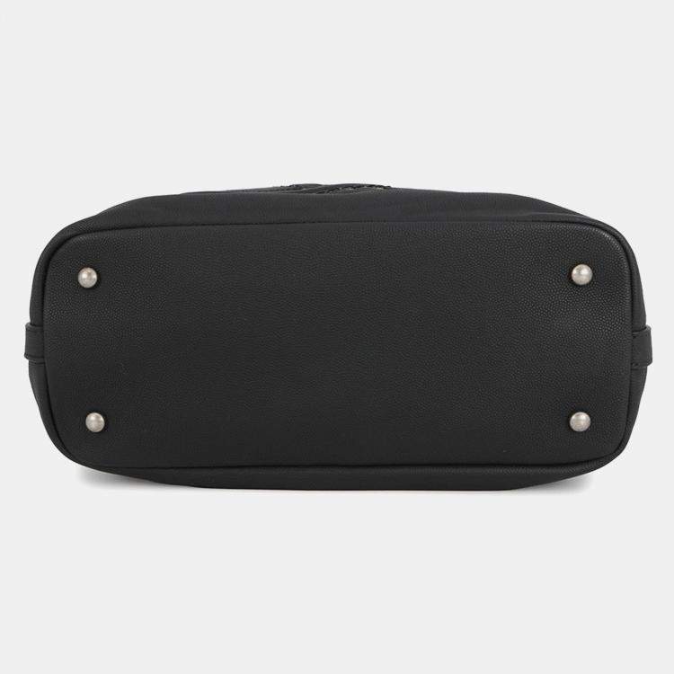 Pre Owned Chanel Cc Logo Cava 2-Way Tote Bag Black Leather