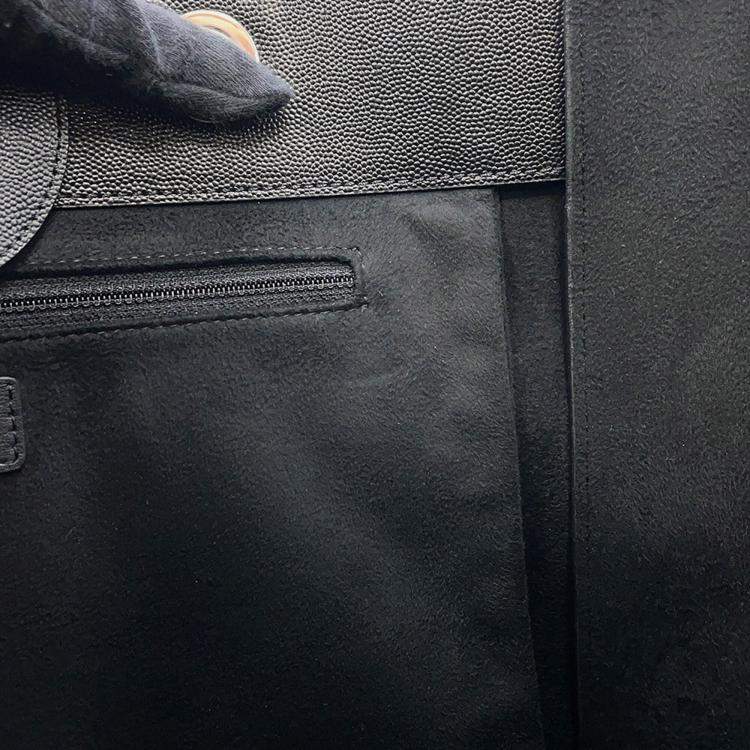 Pre Owned Chanel Deauville Studded Black Caviar Leather 2Way Chain Tote 