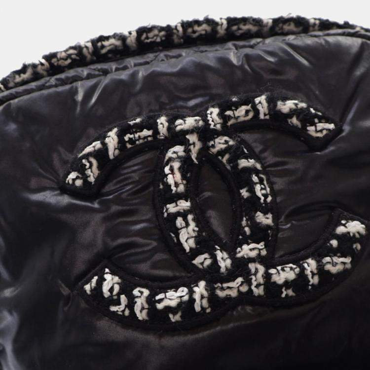 Pre Owned Chanel Black Nylon and Tweed Coco Neige Backpack
