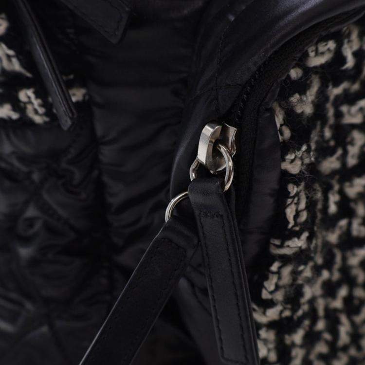 Pre Owned Chanel Black Nylon and Tweed Coco Neige Backpack