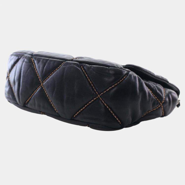 Pre Owned Chanel Black Medium Lambskin 19 Flap