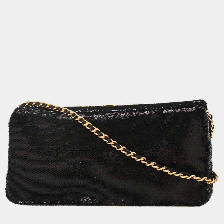 Pre Owned Chanel Black Sequins Dare To Disturb Shoulder Bag