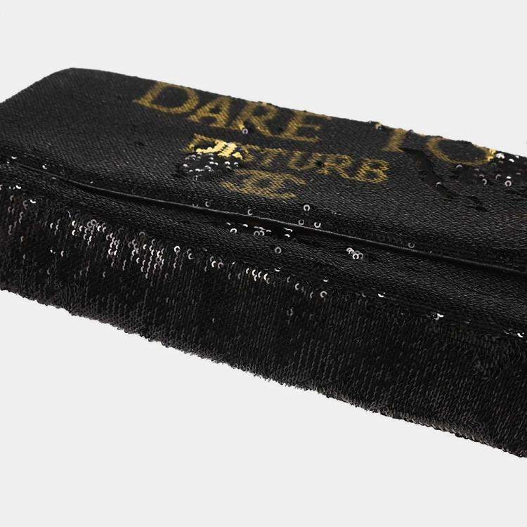 Pre Owned Chanel Black Sequins Dare To Disturb Shoulder Bag