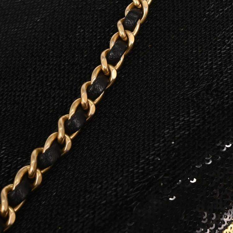 Pre Owned Chanel Black Sequins Dare To Disturb Shoulder Bag