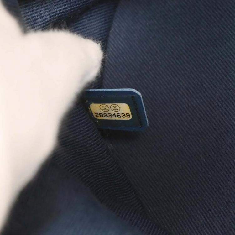 Pre Owned Chanel Blue Denim Vanity 2way Handbag