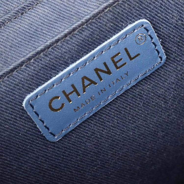 Pre Owned Chanel Blue Denim Vanity 2way Handbag