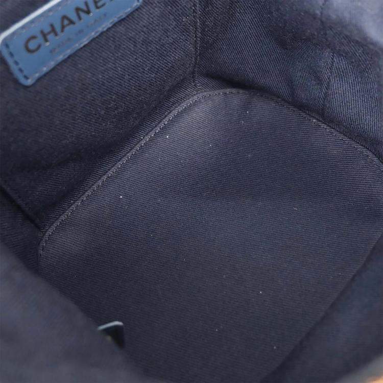 Pre Owned Chanel Blue Denim Vanity 2way Handbag