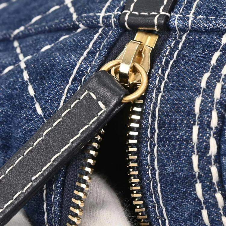 Pre Owned Chanel Blue Denim Vanity 2way Handbag