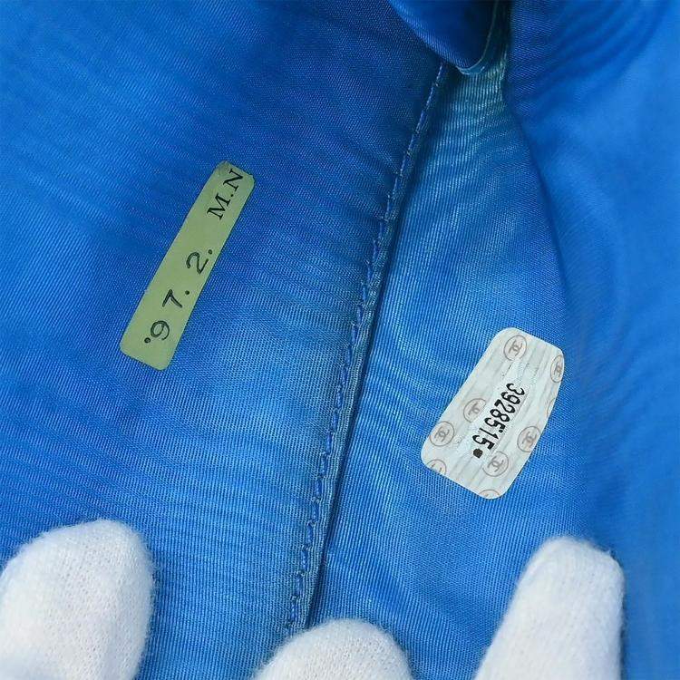 Pre Owned Chanel Blue Calfskin Wallet