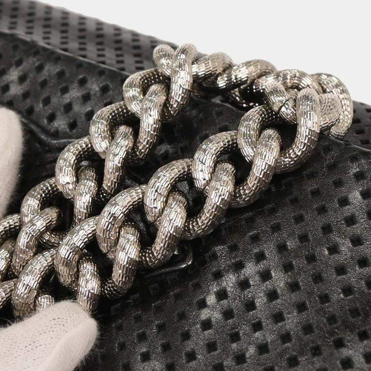 Pre Owned Chanel Black Perforated Lambskin Handbag