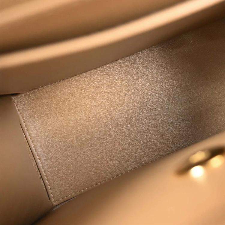 Pre Owned Chanel Beige Calfskin Handbag