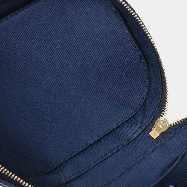 Pre Owned Chanel Blue Denim Vanity 2way Handbag
