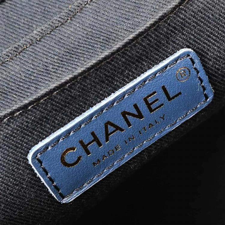 Pre Owned Chanel Blue Denim Vanity 2way Handbag