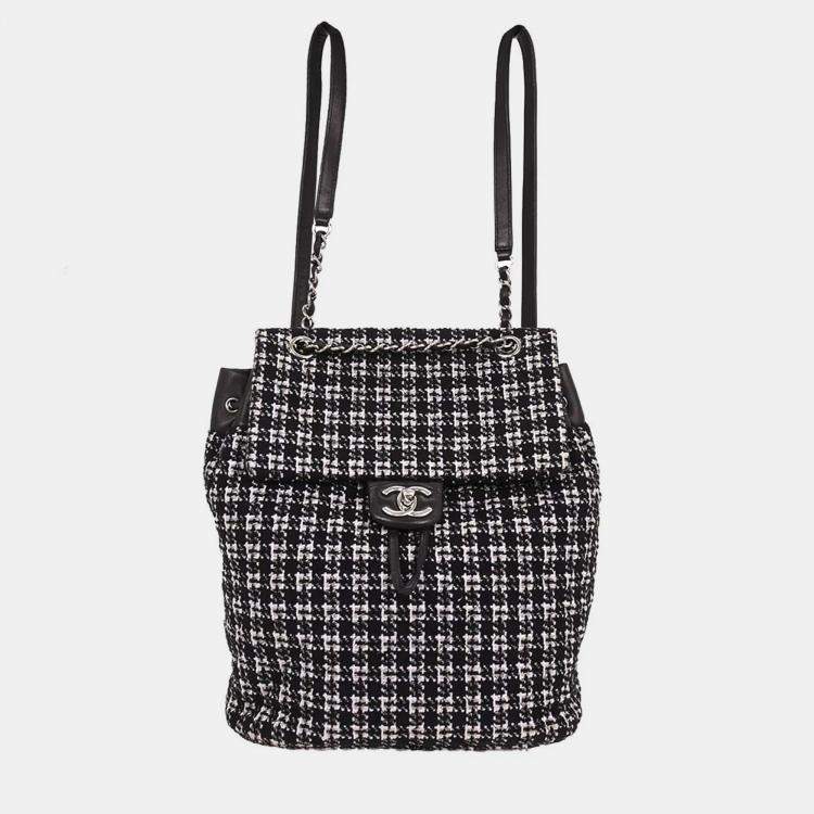 Pre Owned Chanel Black Tweed Urban Spirit Backpack