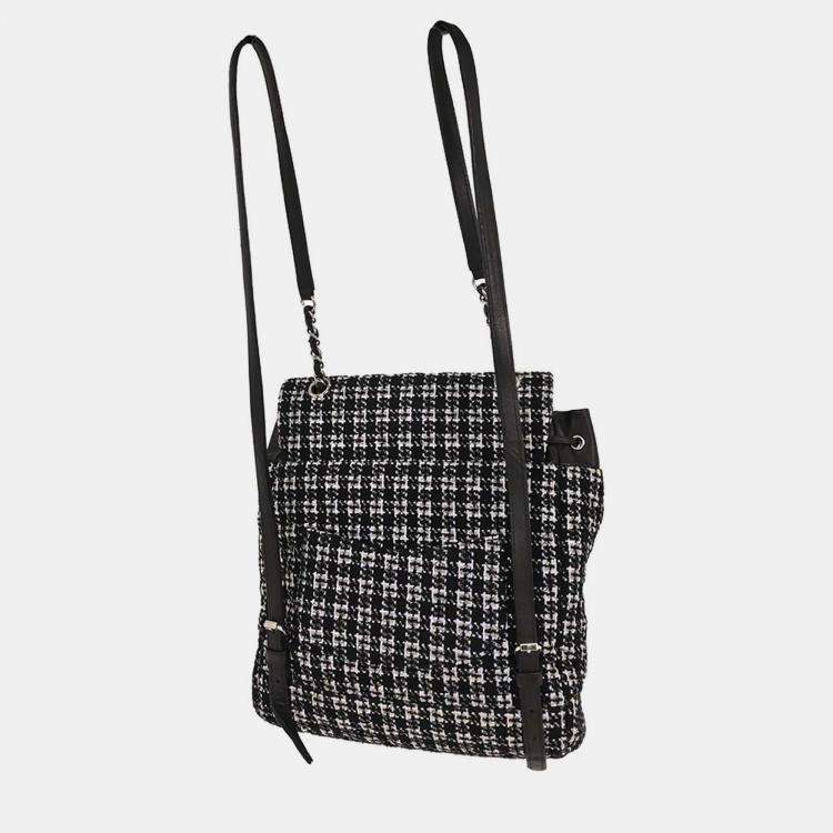 Pre Owned Chanel Black Tweed Urban Spirit Backpack