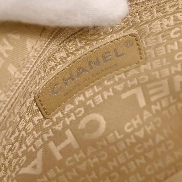 Pre Owned Chanel Silver Calfskin Fringe Handbag